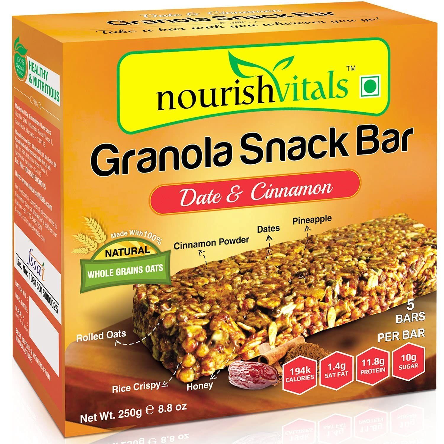 NourishVitals Date and Cinnamon Granola Snack Bar Image