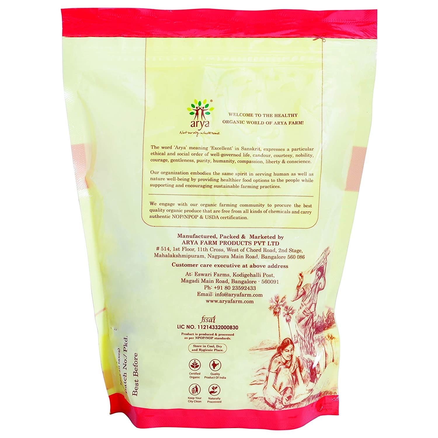 Arya Farm Certified Organic Pure Bajra Atta Image