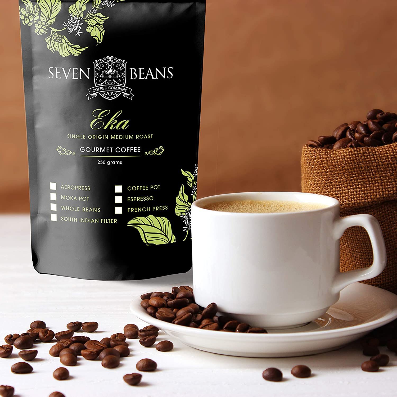 Seven Beans Gourmet Coffee Medium Dark Roast Image