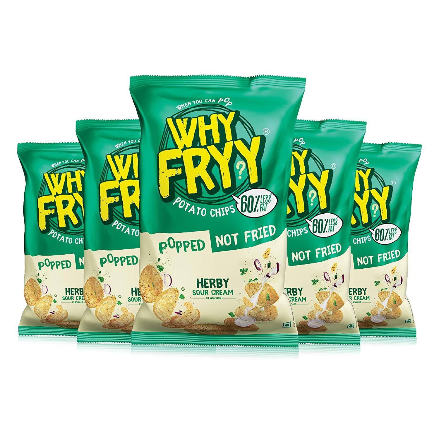 Why Fryy Popped Potato Chips Herby Sour Cream Flavour Image