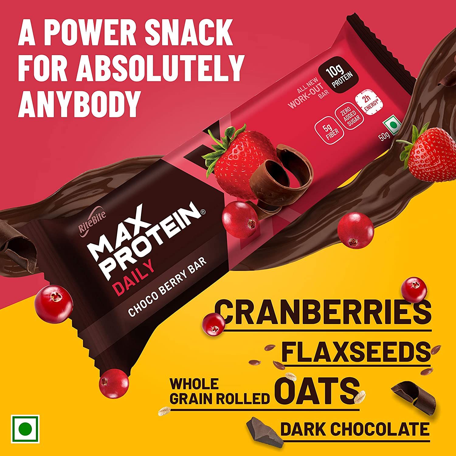 RiteBite Max Protein Daily Choco Berry  Bar Image