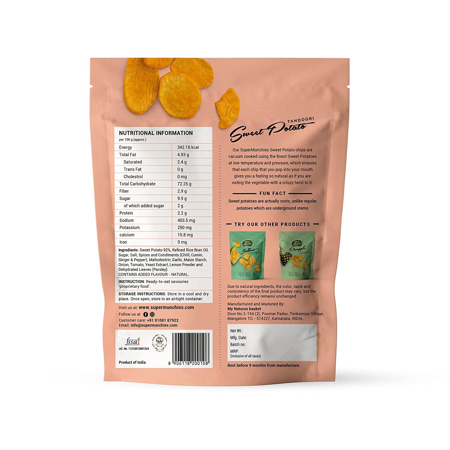 SUPER MUNCHIES Tandoori Sweet Potato Chips Image