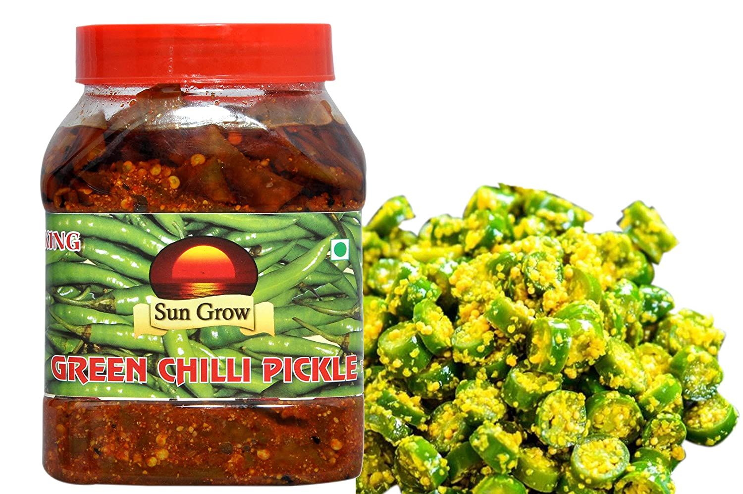 Sun Grow Mother Made Punjabi Kutee Huee Mirchi Ka Achar Green Chilli Pickle Image