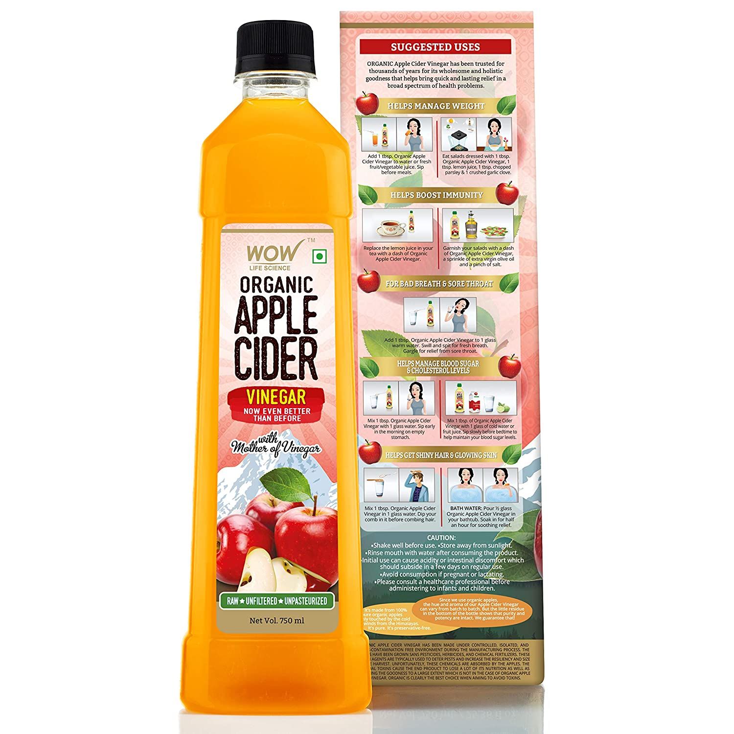 WOW Life Science Organic Apple Cider Vinegar Image