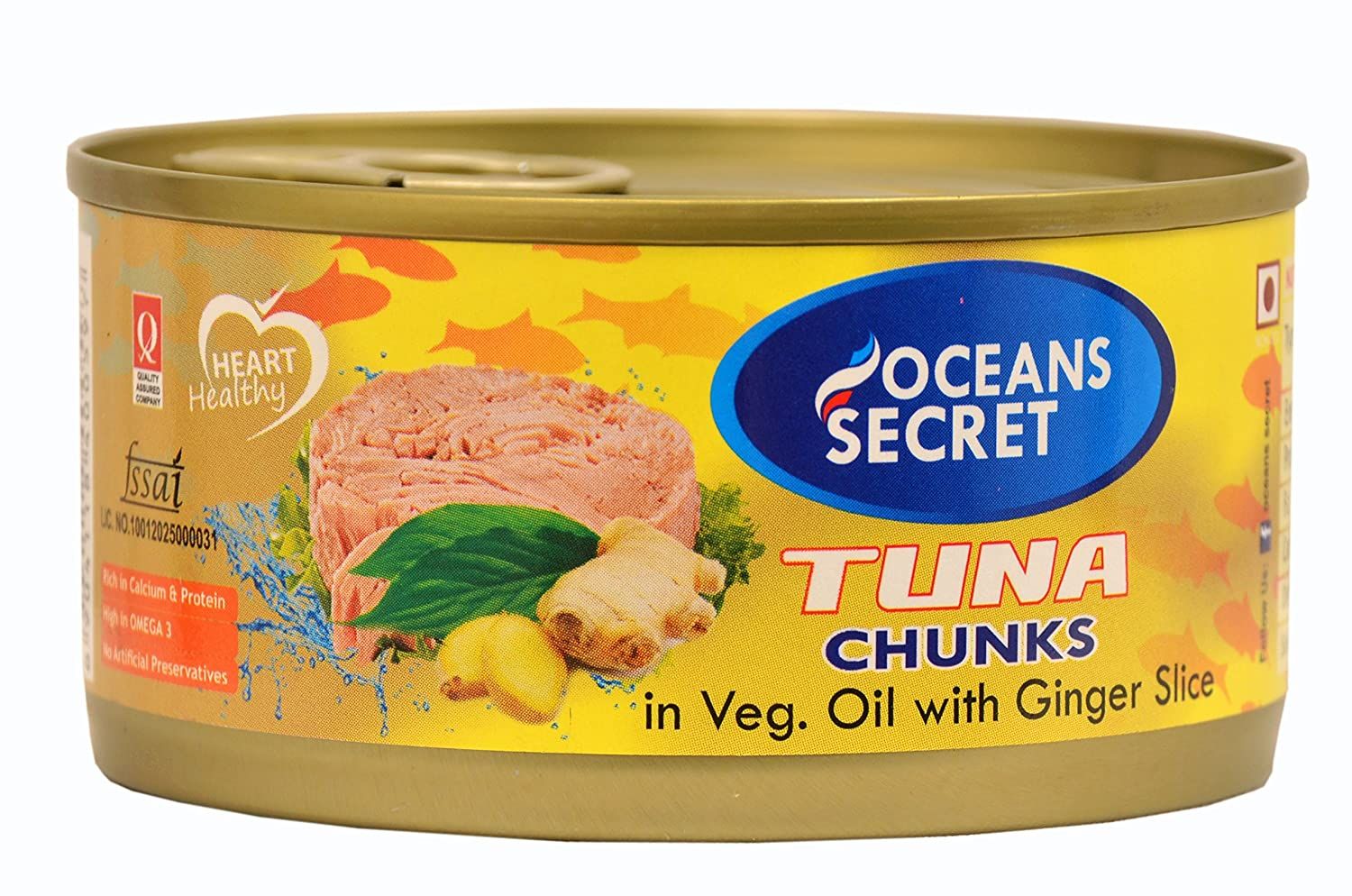 Ocean's Secret Tuna Chunks in vegetable oil with in Ginger slice Image