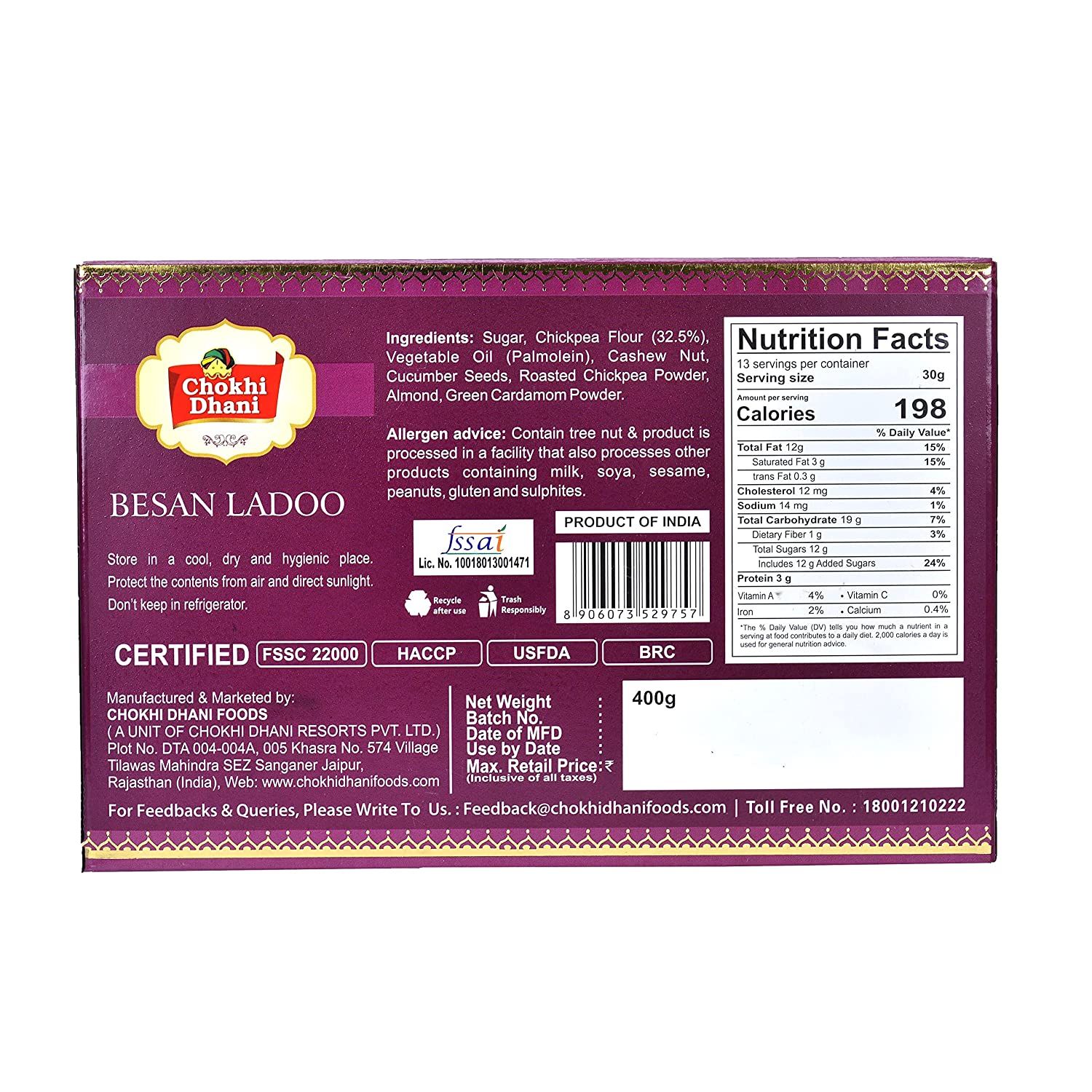 Chokhi Dhani Foods Besan Ladoo Image