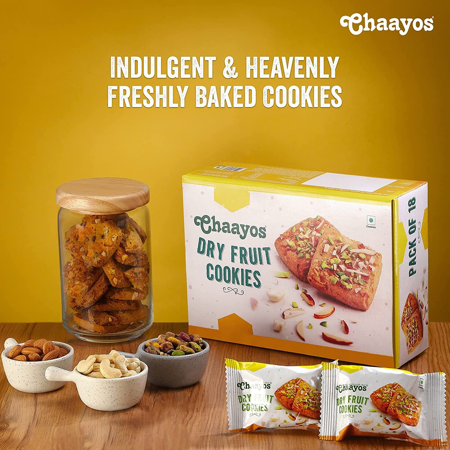 Chaayos Chai Time Snacks - Premium Dry Fruit Cookies Image
