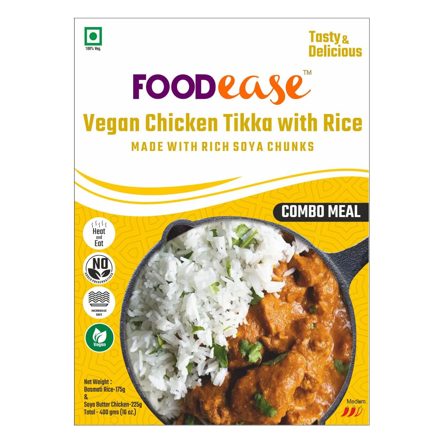 FOODease Vegan Chicken Tikka with Rice Image