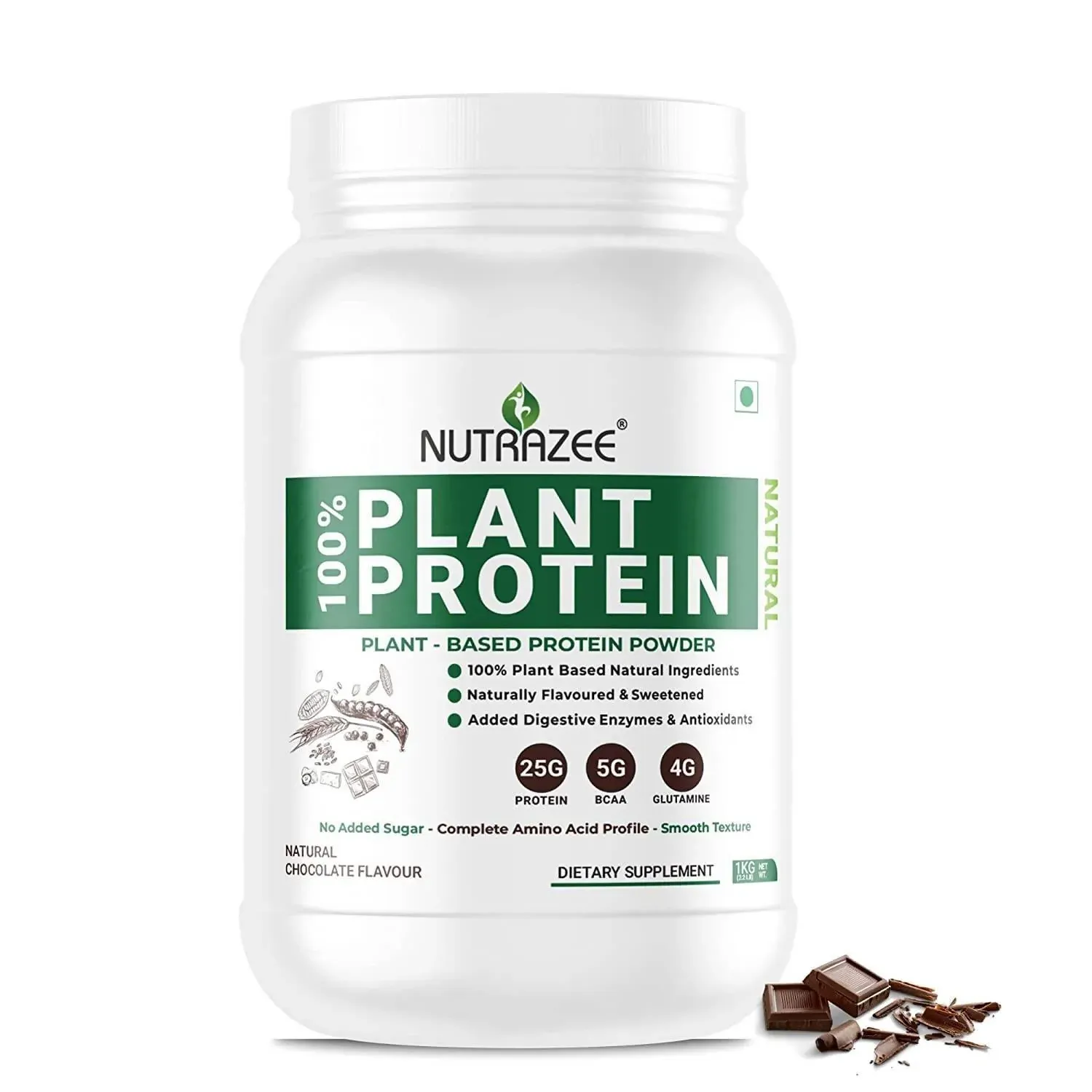 Nutrazee 100% Plant Protein Powder Vegan Chocolate Image