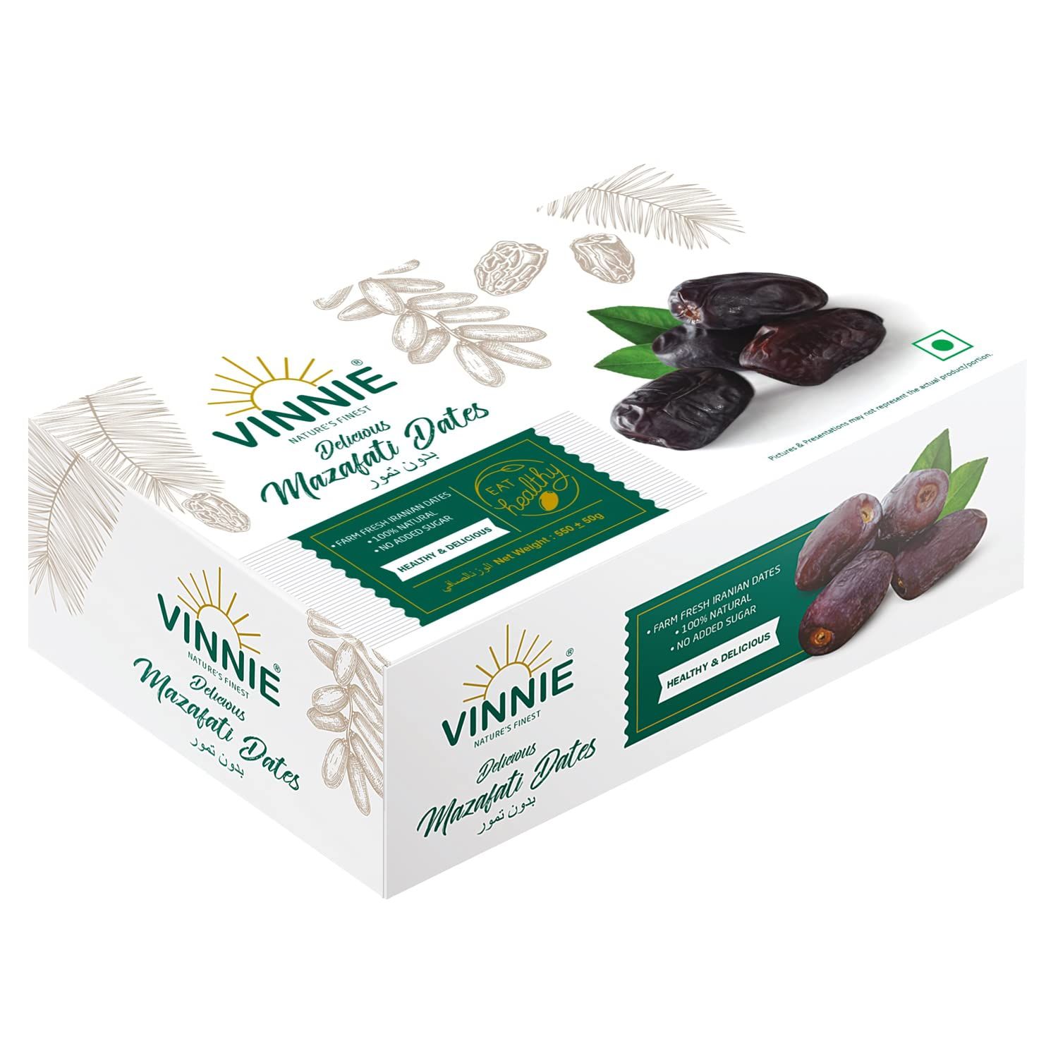 Vinnie Premium Black Dates Fresh and Juicy Khajur with Seeds Image