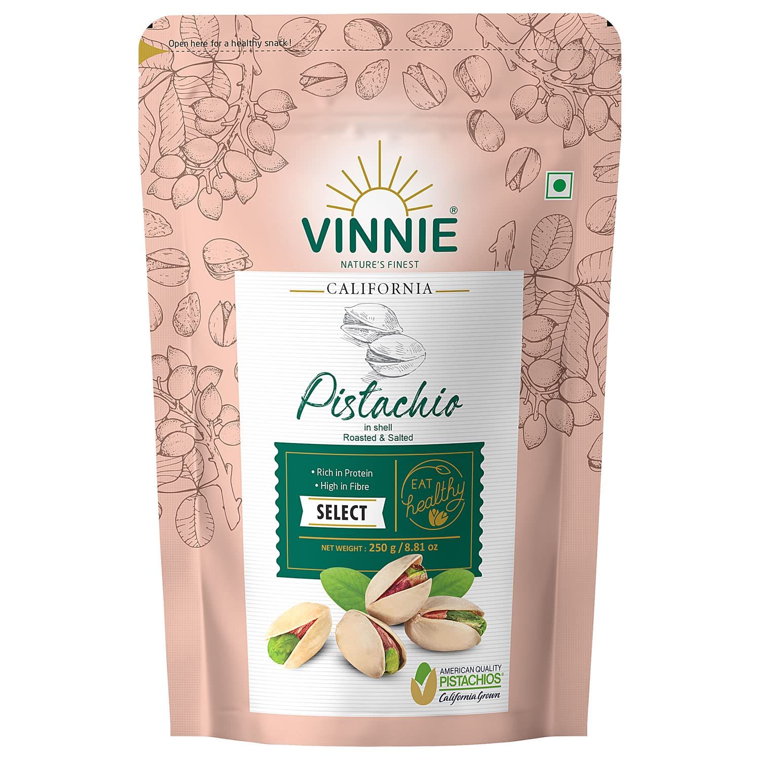 Vinnie American Inshell Pistachios Roasted and Salted Pista with Shell Image
