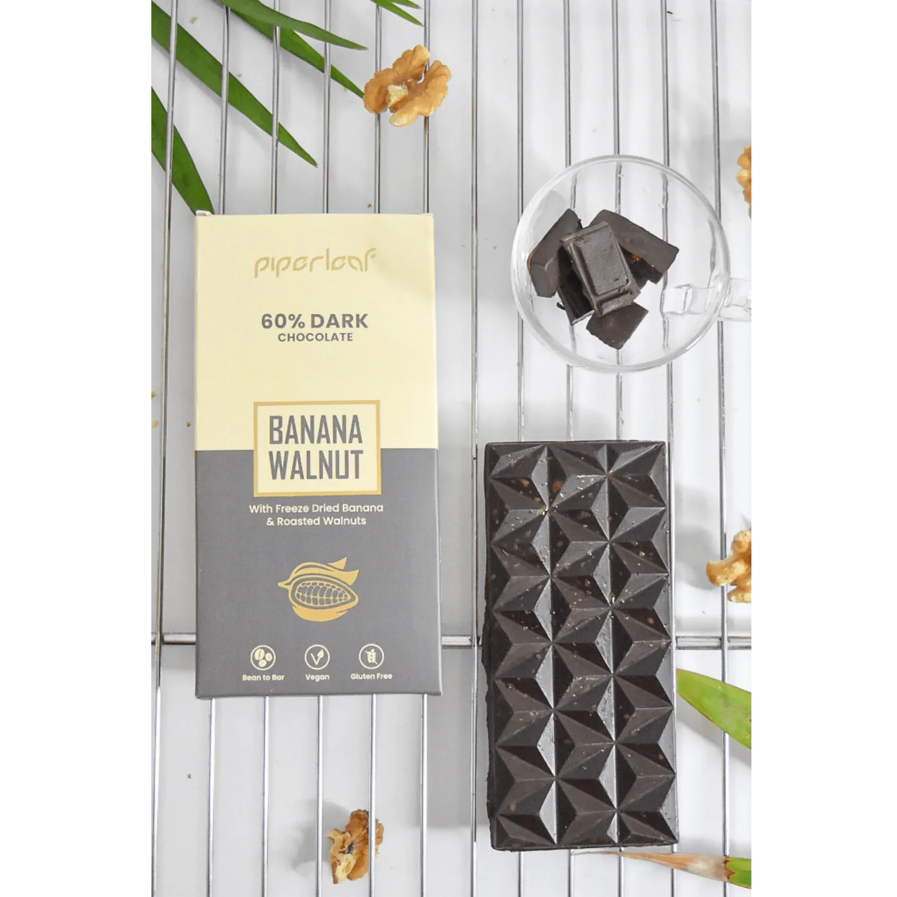 Piperleaf 60% Dark Chocolate Banana Walnut  Image