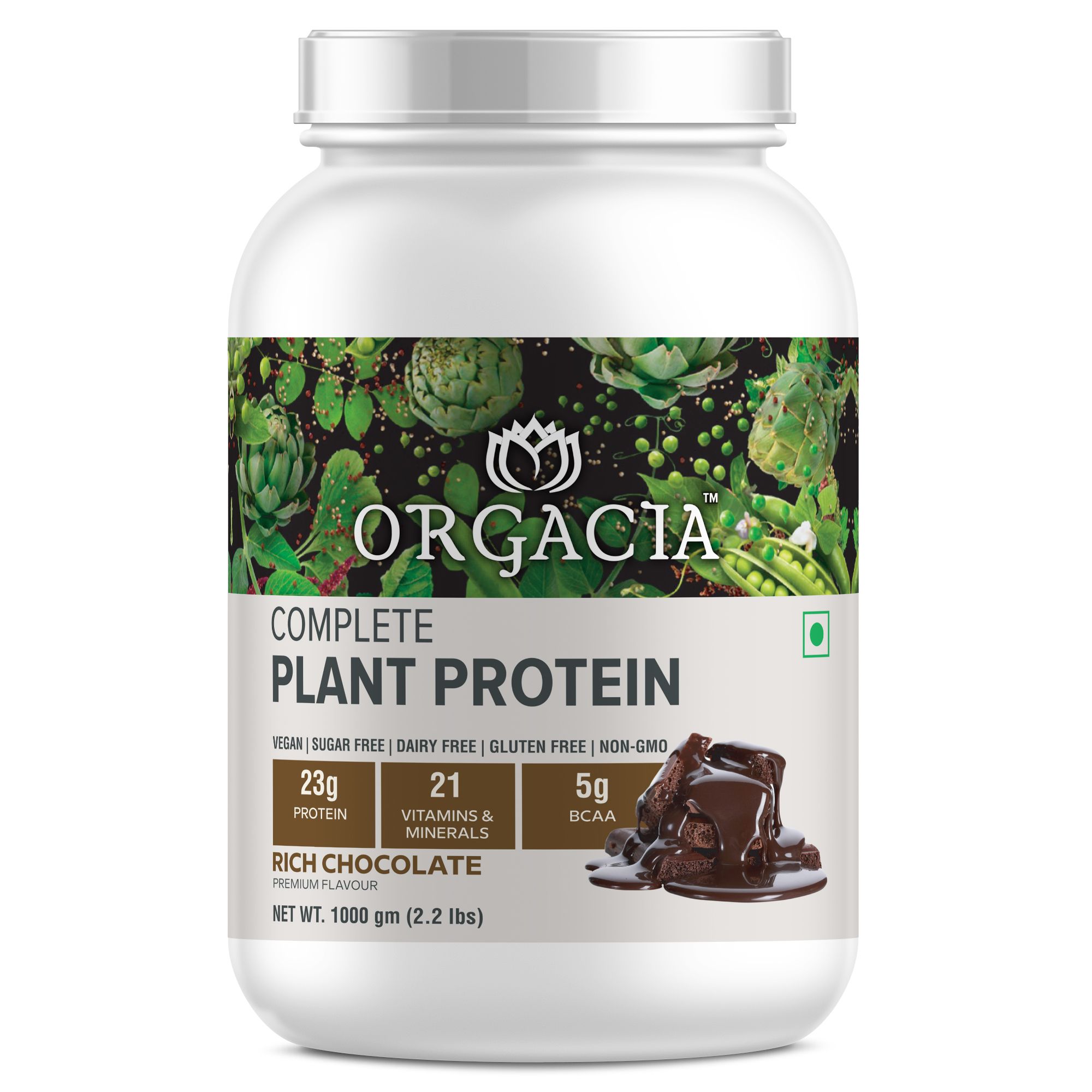Orgacia Plant Protein Powder Chcocolate Flavour Image