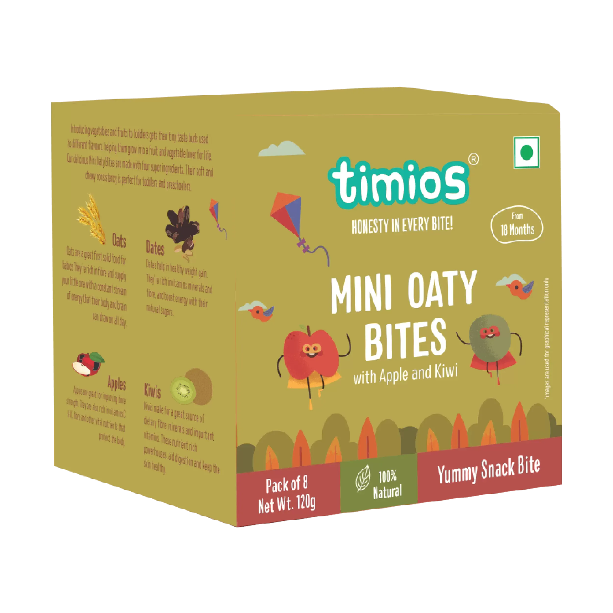 TimiosMini Oaty Bites Apple and Kiwi Finger Food for Toddlers Image