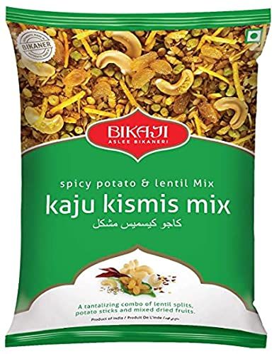 Bikaji Kaju Kismis Mix With Cashew Crunchy Fried Potato Sticks Almond And Raisins Snack Mixture Image