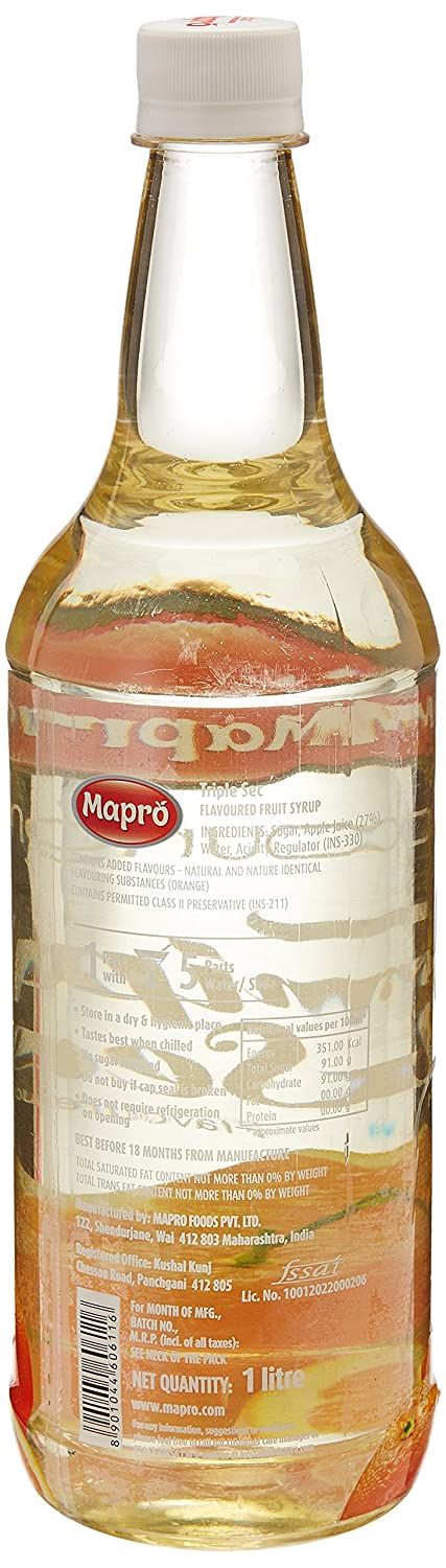 Mapro Triple Sec Orange Flavoured Fruit Syrup Image