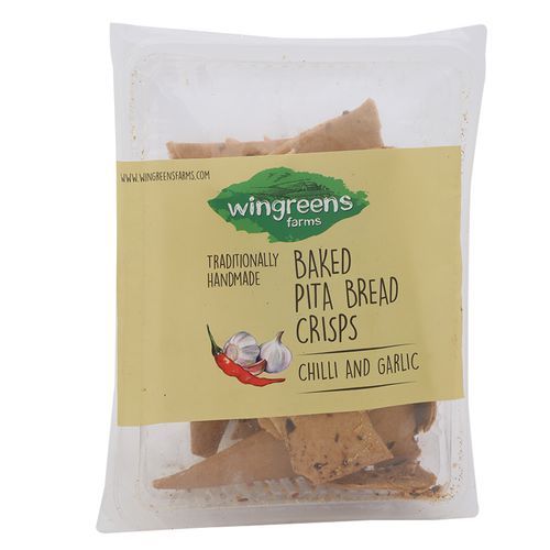 Wingreens Farms Baked Pita Bread Crisps Chilli & Garlic Image