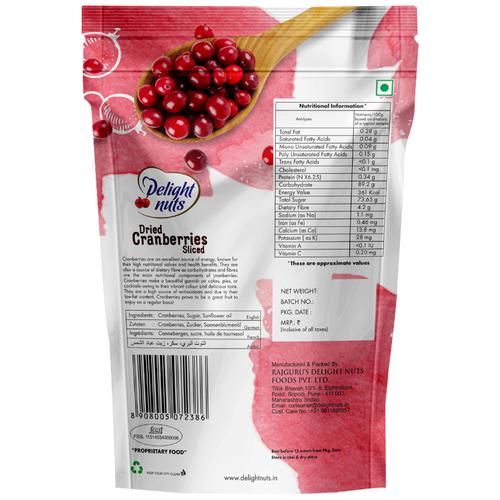 Delight Nuts Dried Cranberries Sliced Image