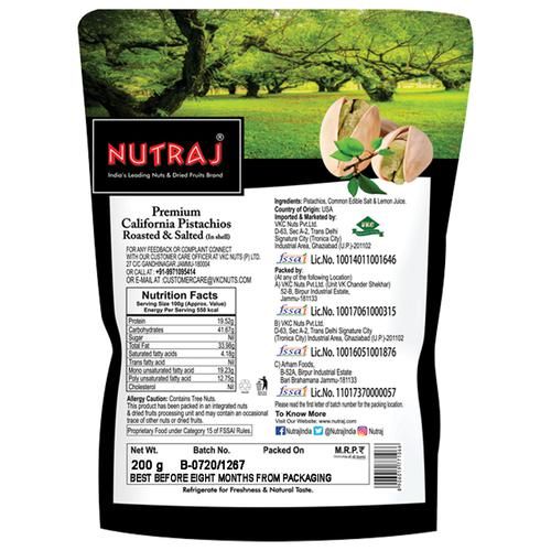Nutraj Premium California Pistachios In Shell Roasted & Salted Image