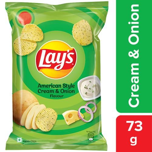 Lays Potato Chips American Style Cream & Onion Flavour Image