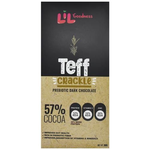 Lil Goodness Teff Crackle Prebiotic Dark Chocolate 57% Cocoa Image