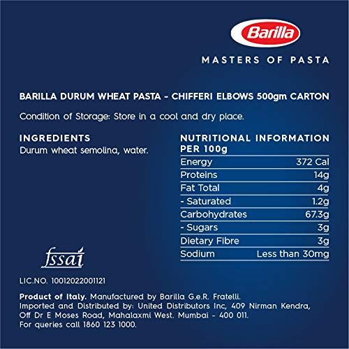 Barilla Pasta Chifferi Elbows Durum Wheat Image