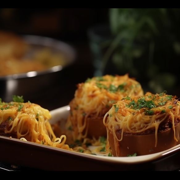 Baked Potato Spaghetti Rolls