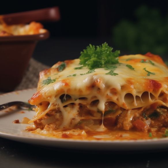 Baked Vegetable Lasagna With Low-Fat Cheese & Oatmeal Sauce