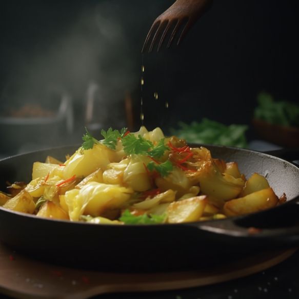 Cabbage Potato Stir-Fry