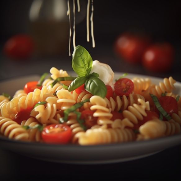 Caprese Pasta with Tomato and Basil