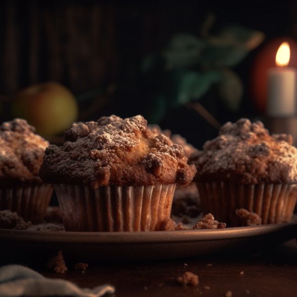 Chocolate Apple Crumble Muffins