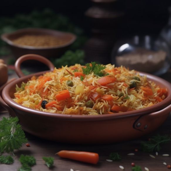 Colorful Carrot And Capsicum Pulao