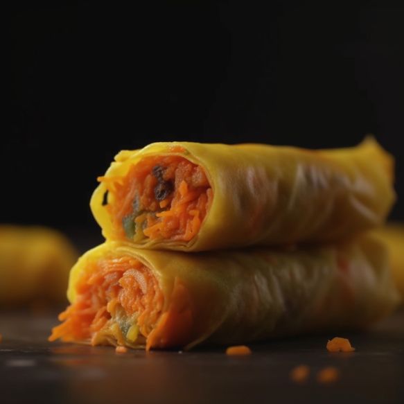 Colorful Carrot Halwa Spring Rolls
