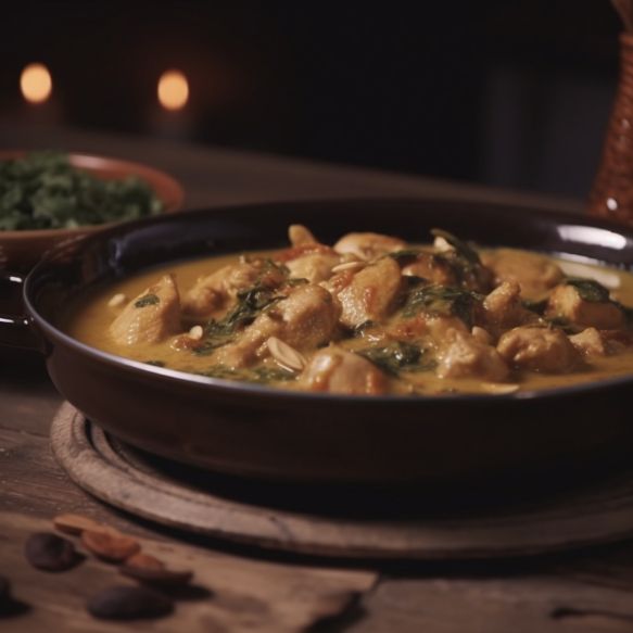 Creamy Chicken with Almonds and Fenugreek Leaves