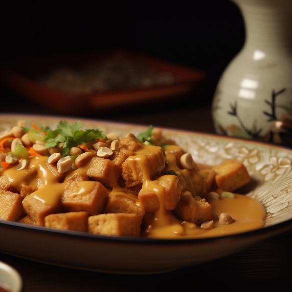 Crispy Baby Corn And Tofu With Orange-Peanut Sauce