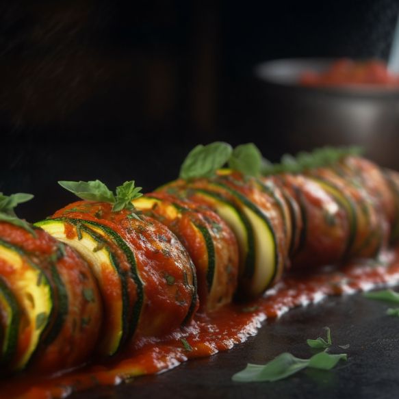 Grilled Zucchini Roll-Ups with Tomato Basil Sauce