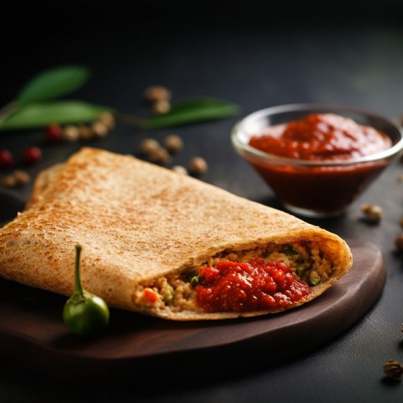 Instant Oats Dosa With Spicy Tomato Chutney