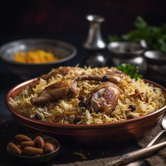Kashmiri Style Chicken Pulao With Nutty Flavors