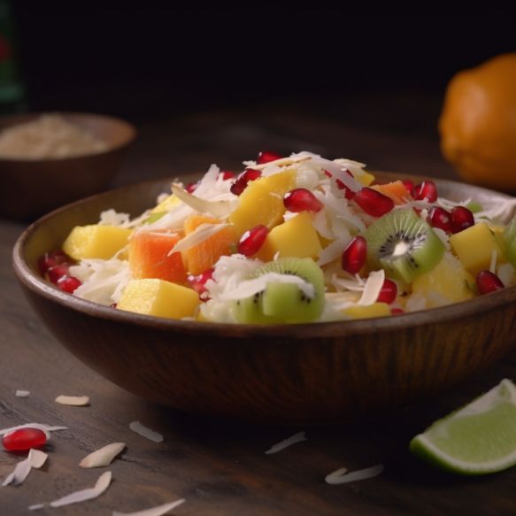 Konkani Style Avnas Ambe Sasam - Tropical Fruit Salad With Coconut