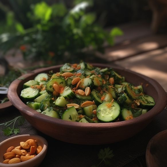 Maharashtrian Style Cucumber And Peanut Salad