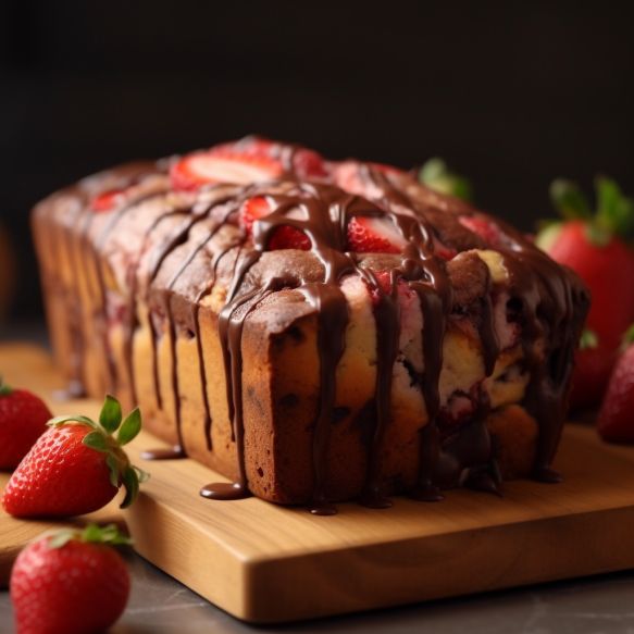 Marbled Strawberry Chocolate Loaf Cake