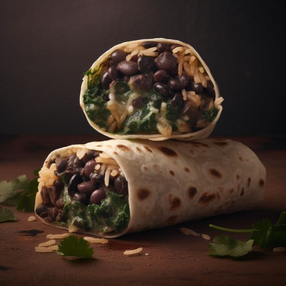 Mexican Style Black Bean and Spinach Burrito