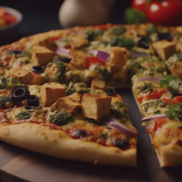 Mixed Vegetable and Tofu Bread Pizza
