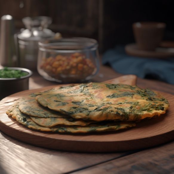Nutty Spinach and Potato Paratha