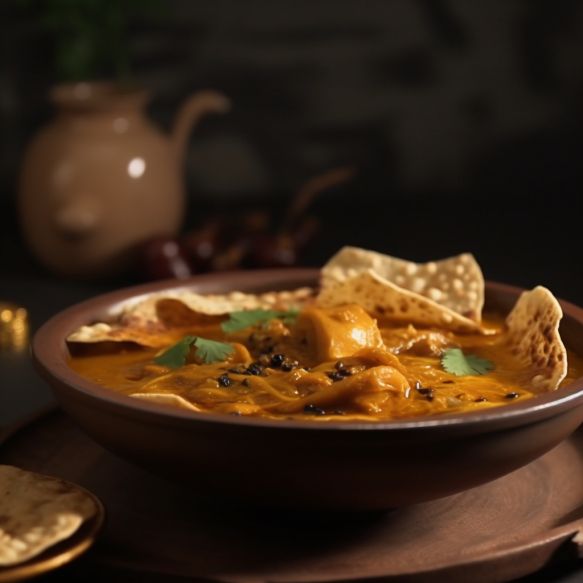 Papad Curry in Tamarind Gravy