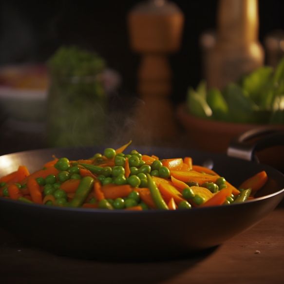 Spiced Carrot and Pea Stir-Fry