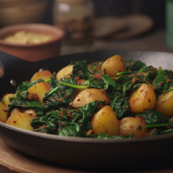 Spiced Potato and Spinach Stir-Fry