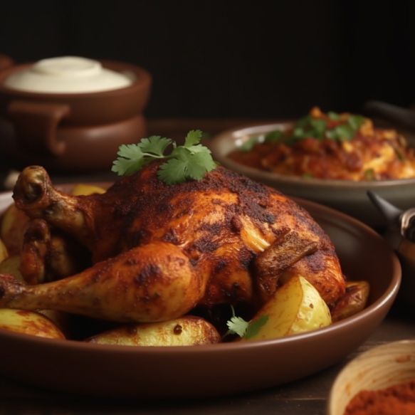Spiced Roast Chicken With Masala Potatoes