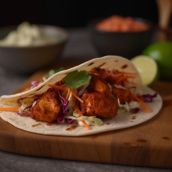 Spicy Chicken Tikka Taco With Tangy Coleslaw