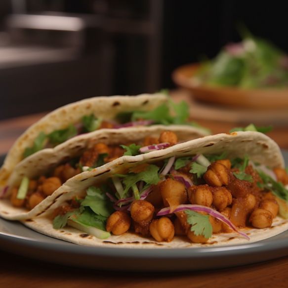 Spicy Chickpea Tacos With Indian Flavors